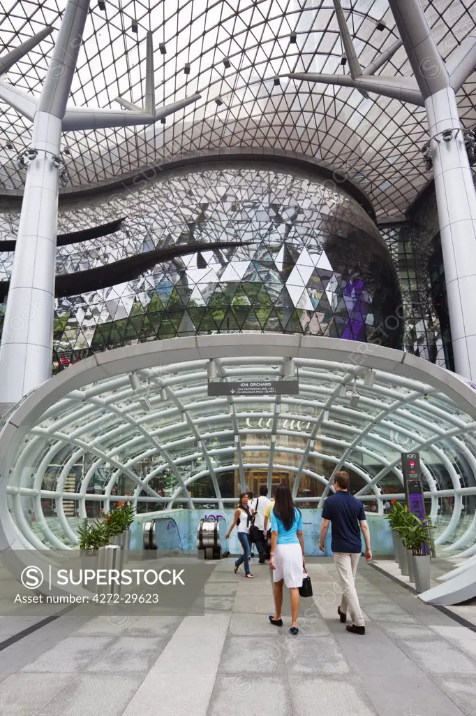 Singapore, Singapore, Orchard Road.  The ION Orchard Mall, in the popular shopping district of Orchard Road.