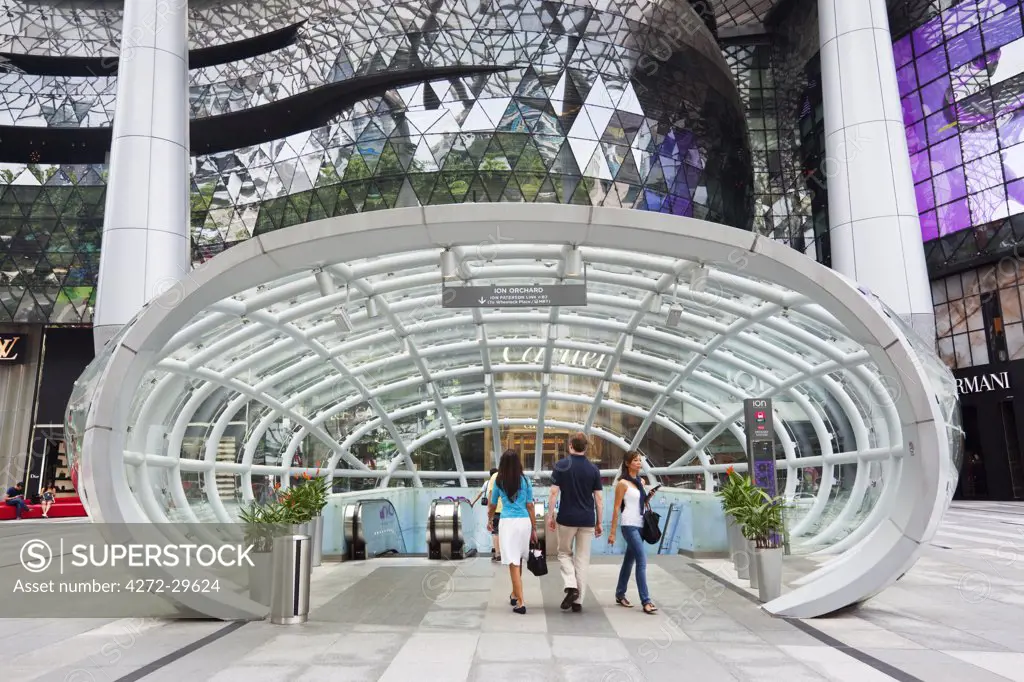 Singapore, Singapore, Orchard Road.  The ION Orchard Mall, in the popular shopping district of Orchard Road.