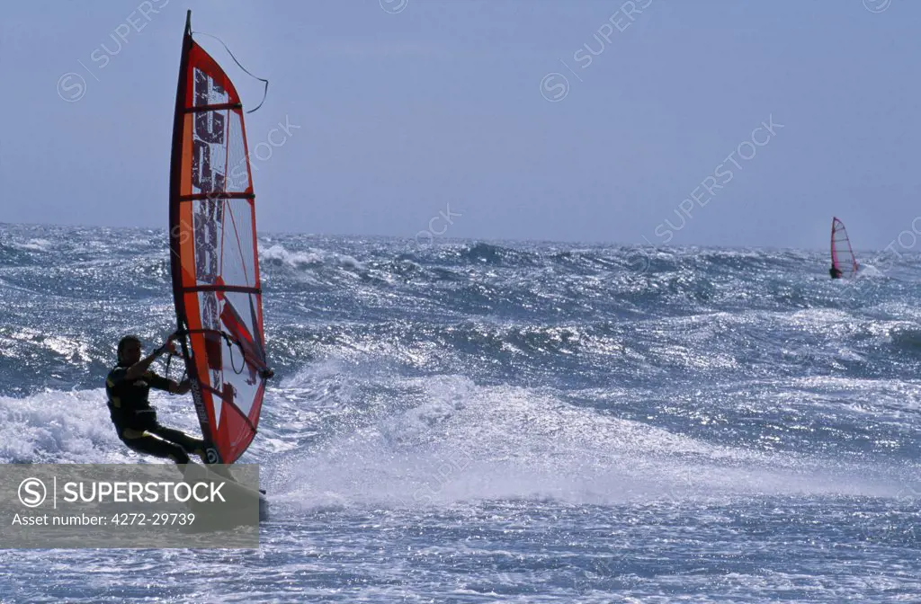 Windsurfers at Bahia de Pozo Izquierdo