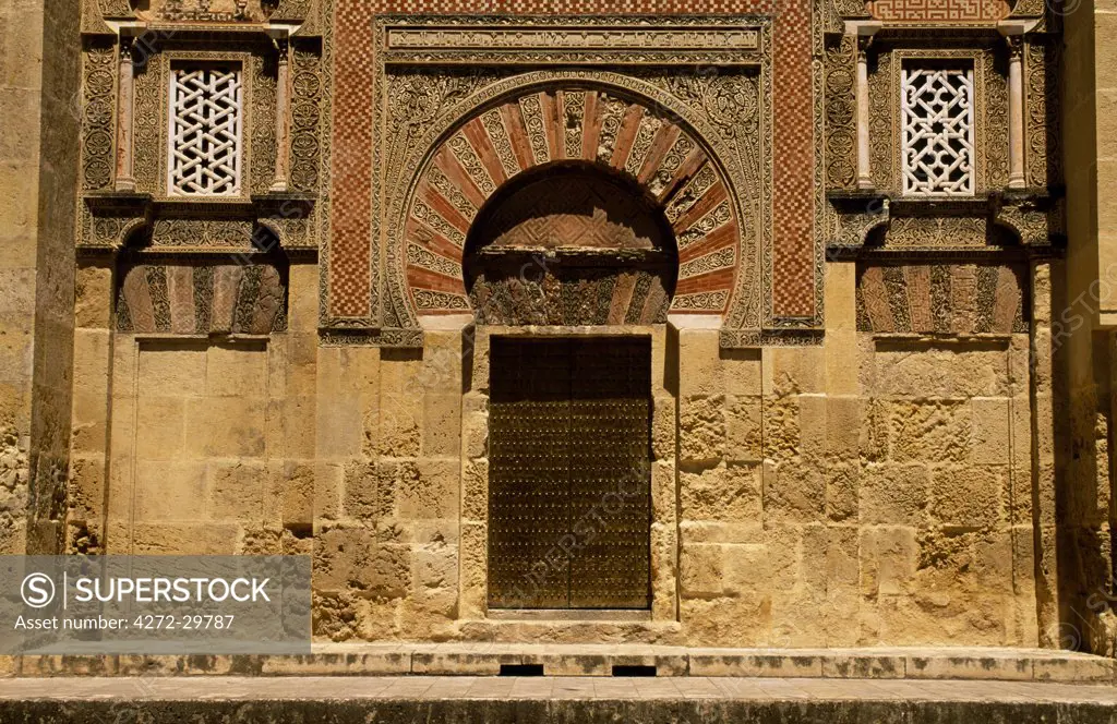 Detail of the exterior of the Mezquita, showing the Moorish influence.