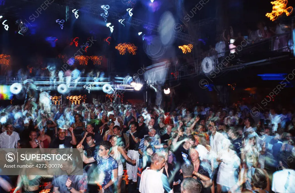 Dance floor at Ibiza night club