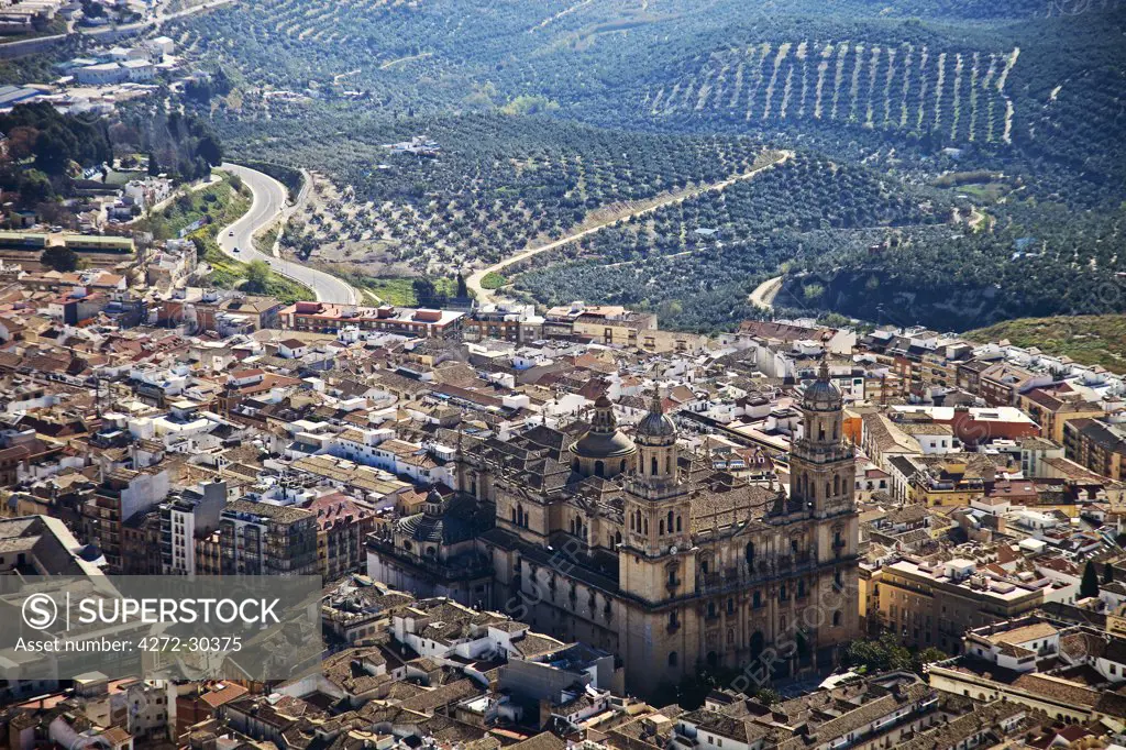 Spain, Andalucia, Jaen, Cano Quebrado, the Renaissance Jaen Cathedral in the centre of Jaen.