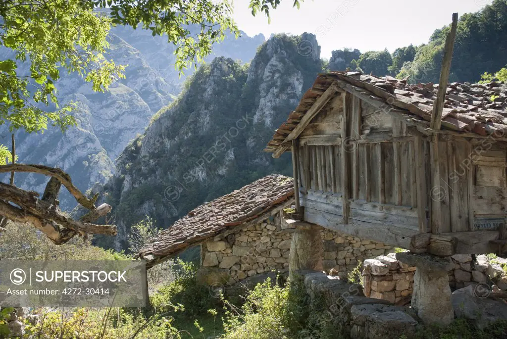 Biamon, an abandonded village above the Desfiladero de Beyos, Picos de Europa, Northern Spain