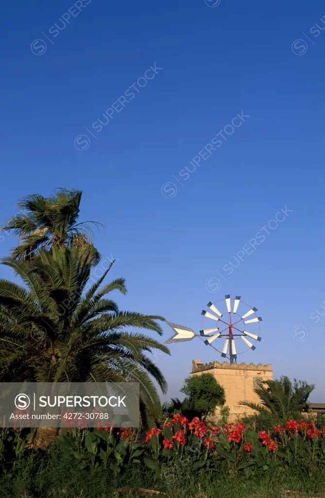 Windmill, Lluc major, Majorca, the Balearic Islands, Spain