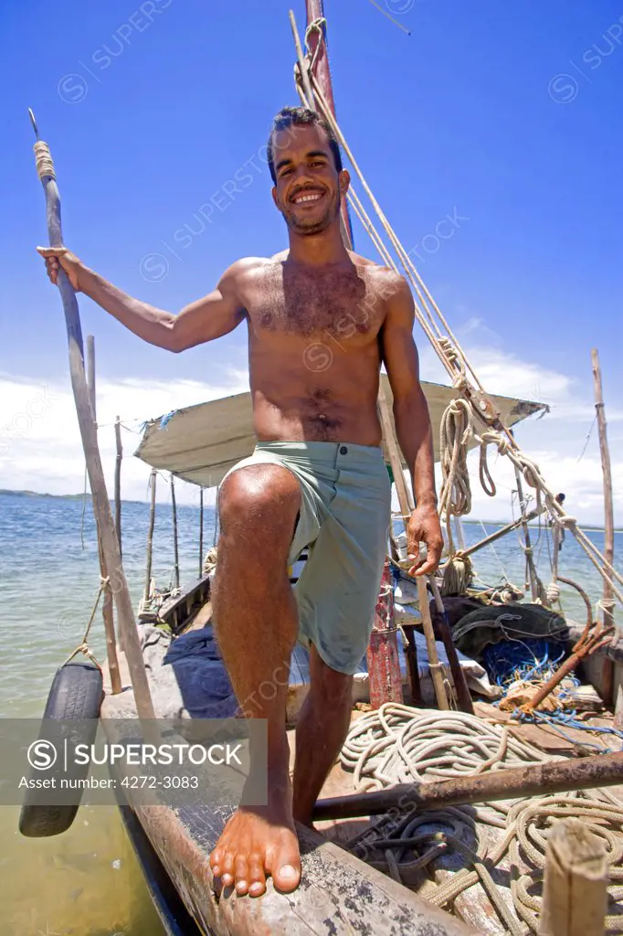Captain of local fishing boat on the Tinhare archipelago in the Bahia region, north east of Brazil