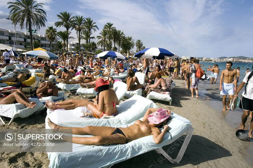 Playa d'en Bossa, Ibiza, the Balearic Islands, Spain