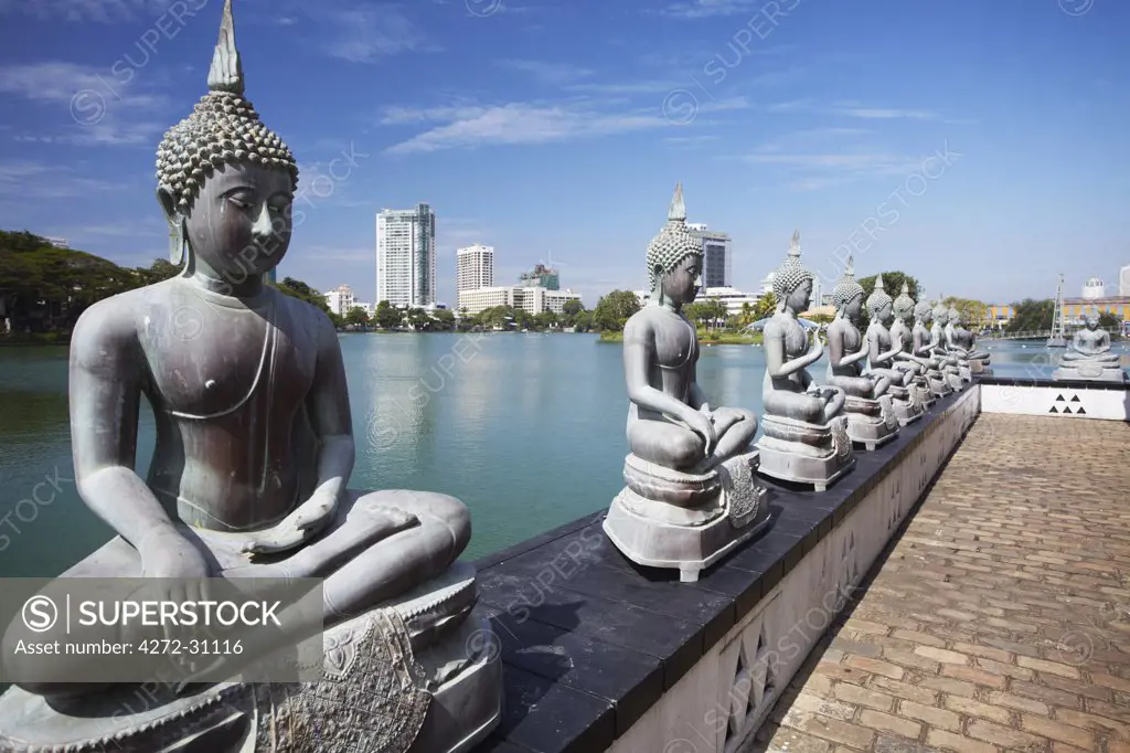 Asia, South Asia, Sri Lanka, Colombo, Cinnamon Gardens, Seema Malakaya Temple On Beira Lake