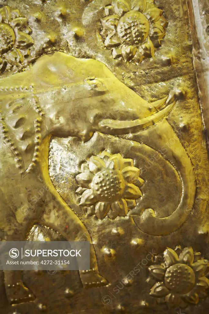 Detail of decoration inside Temple of the Tooth (Sri Dalada Maligawa), Kandy, Sri Lanka