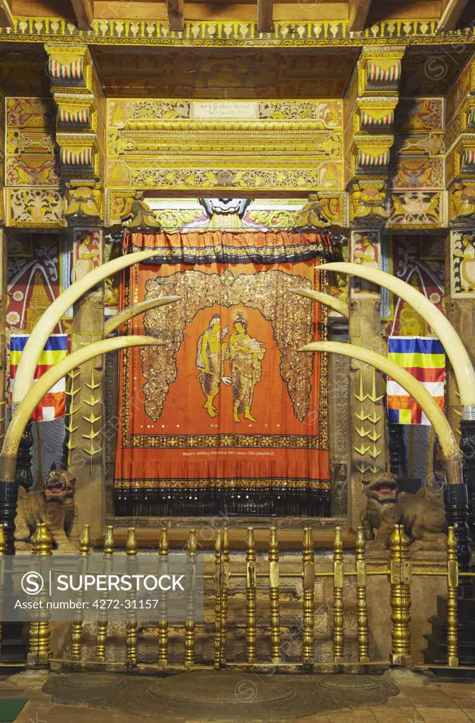 Shrine in Temple of the Tooth (Sri Dalada Maligawa), Kandy, Sri Lanka