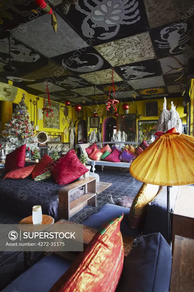 Lounge in Helga's Folly Hotel, Kandy, Sri Lanka