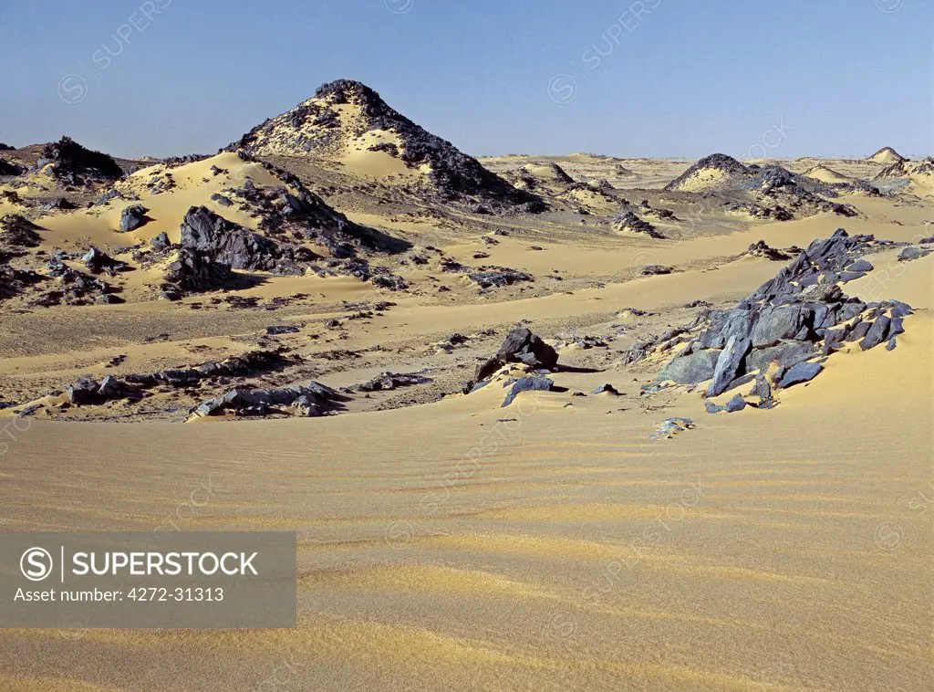 The Northern or Libyan Desert in northwest Sudan is an easterly extension of the great Sahara Desert. The erosion of sedimentary rock has created a truly magnificent desert landscape
