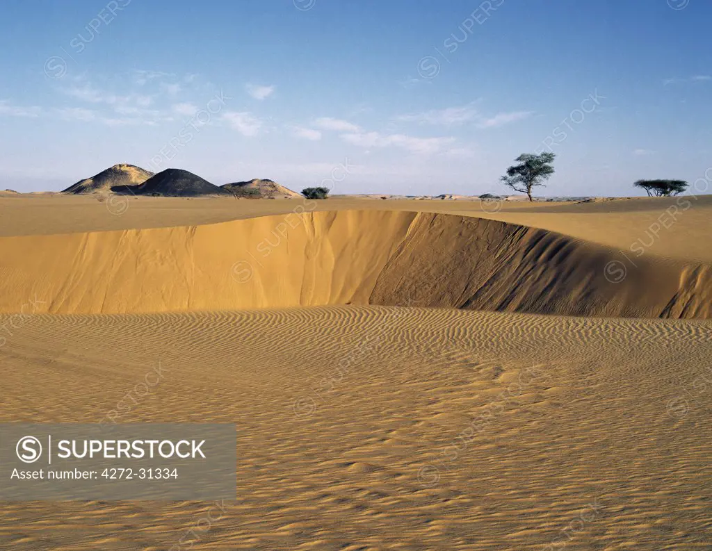 Attractive desert scenery in the Bayuda Desert of northeast Sudan, which is an extension of the great Sahara Desert.