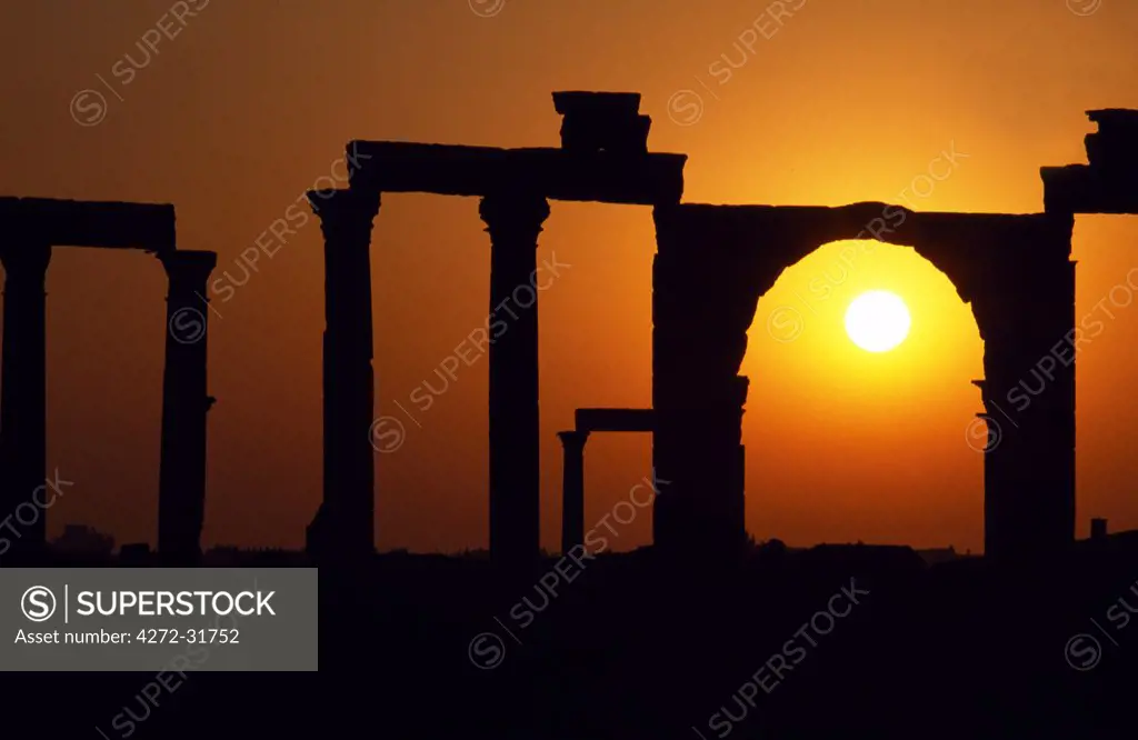 Sunset over Palmyra.Palmyra's correct name is actually Tadmor, a Semitic word still in use and apparently meaning 'to protect'.  The city is referred as Palmyra in Greco-Latin sources, probably because of the large number of date palms in the area.  The first two centuries of the Christian era were the period of Palmyra's greatest prosperity.