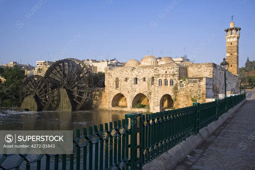 The waterwheels at Hama, Syria, known as Norias, are up to 20m high and have been standing since the 13th century