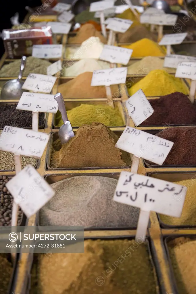 Spices for sale in the souq, Damascus, Syria
