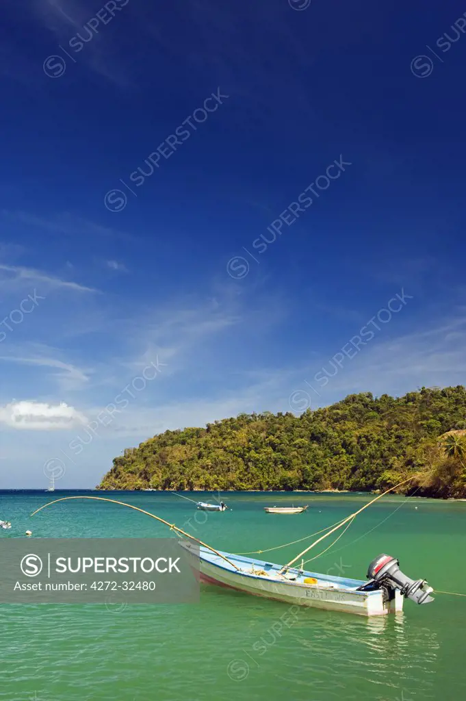 The Caribbean, Trinidad and Tobago, Tobago Island, Fishing Boats in Man-o-war Bay