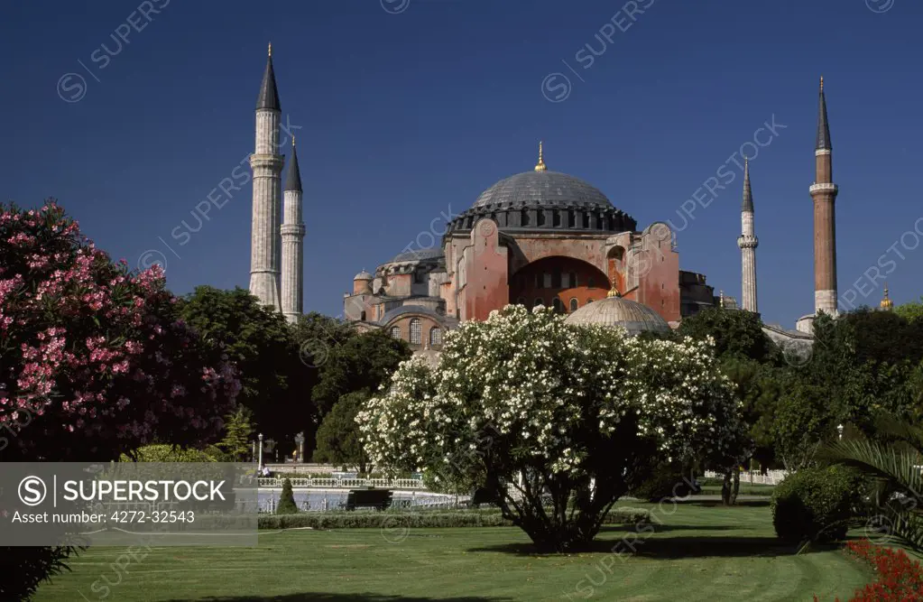 Aya Sofya, or Haghia Sophia, Sultanahmet district of Istanbul Commissioned by Emperor Justinian, the 6th century church of Aya Sofya - now a museum - remains the greatest Byzantine building ever constructed.