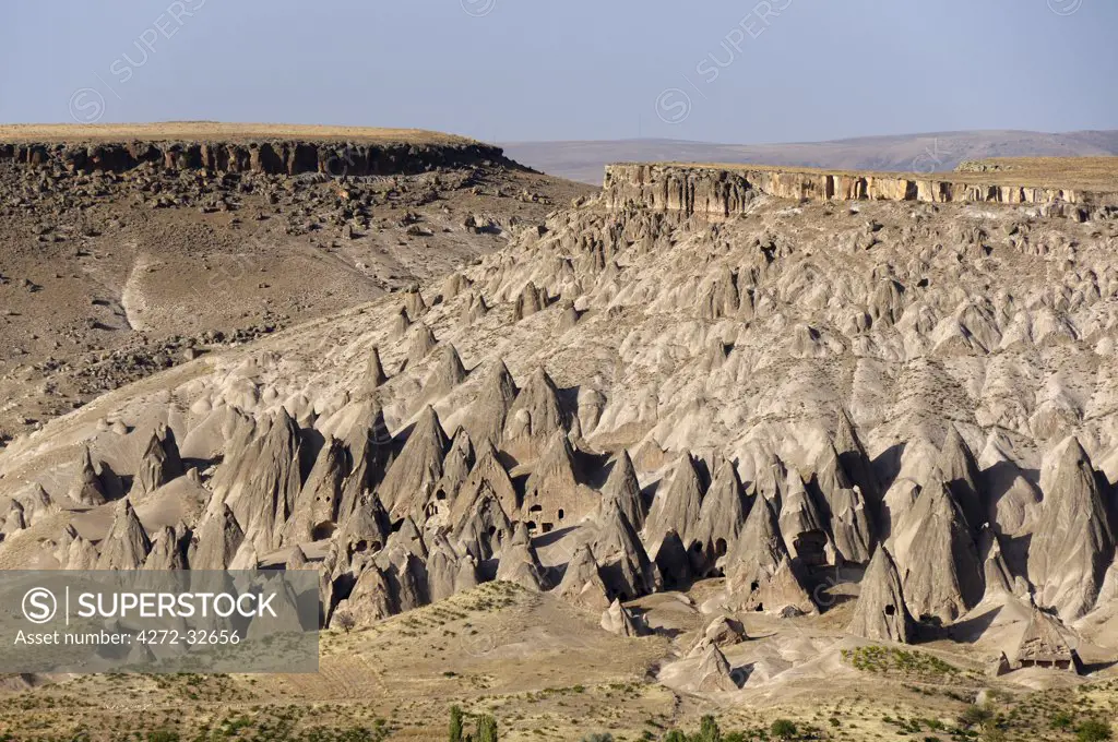 The old rocky village of Selime, on the Silk Road. Cappadocia, Turkey, Asia