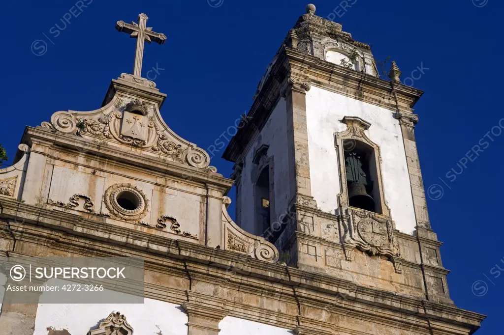 Brazil, Bahia, Salvador. Within the historic Old City, a UNESCO World Heritage site, the front facade of the Sao Francisco Church and Convent of Salvador.