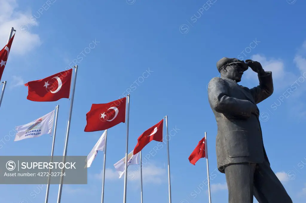 Atatuerk Monument in Marmaris, Aegean, Turquoise Coast, Turkey