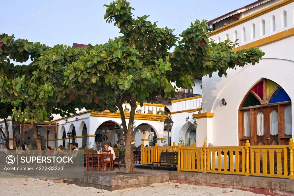Tanzania, Zanzibar, Stone Town. Tembo House Hotel built on a seafront plot of land, once the American Embassy, established in 1834.