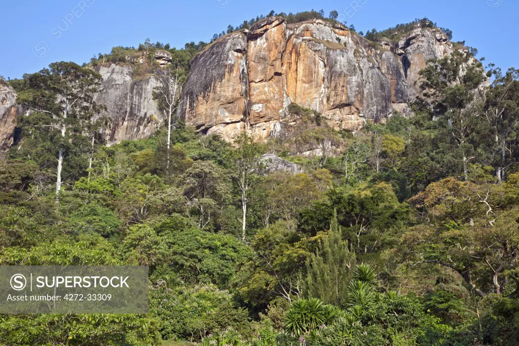 A large rock face in the Western Arc of the Usambara Mountains near Soni.