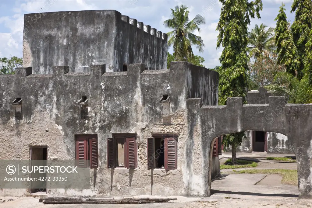 The old fort and Fortified House at Bagamoyo was built by an Arab around 1860, then owned by a wealthy Ismaili trader called Sewa Haji who sold it to the German Colonial power in 1894.  From 1887 to 1891, Bagamoyo was the capital of German East Africa.