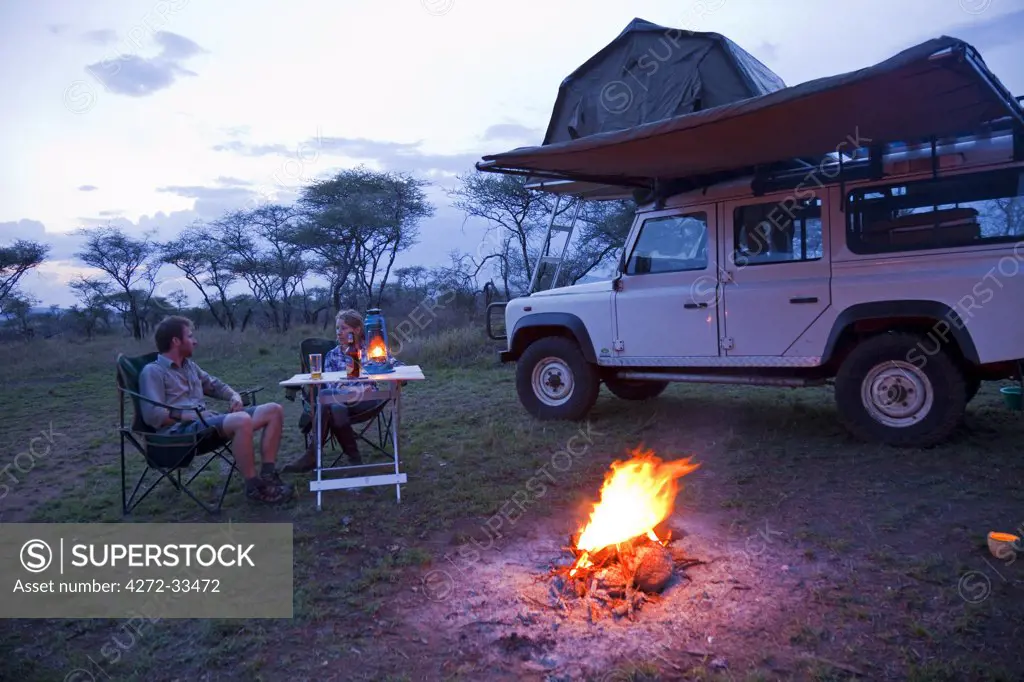 Tanzania, Serengeti. Rough camping in one of the designated 'special campsites' (Sero 1 extra). MR.