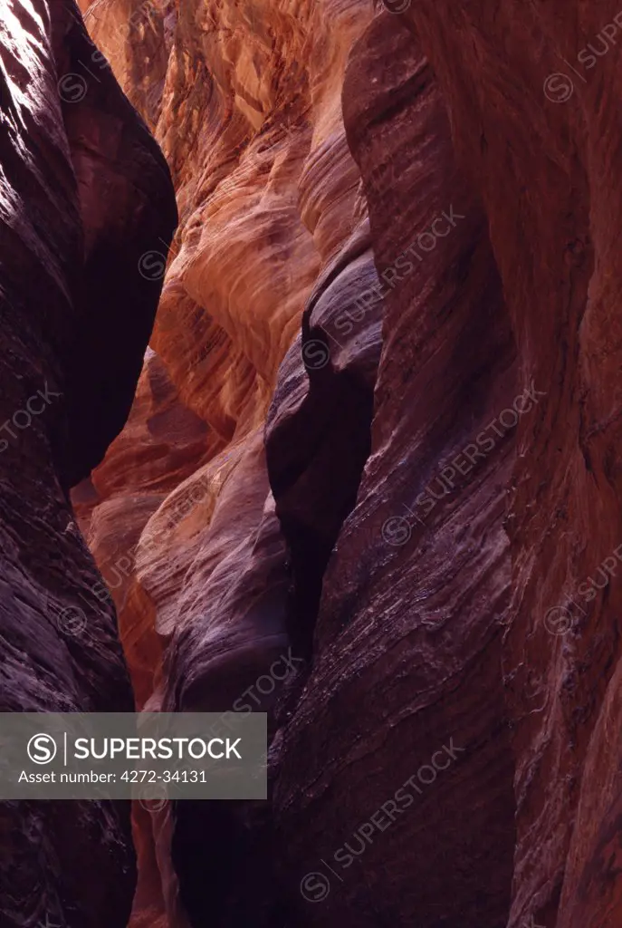A slot canyon.  these canyons are carved out by small rivers that often lie dry, but are prone to flash flood.  The waters can rise from inches to 60 feet in under an hour making them extremely dangerous.
