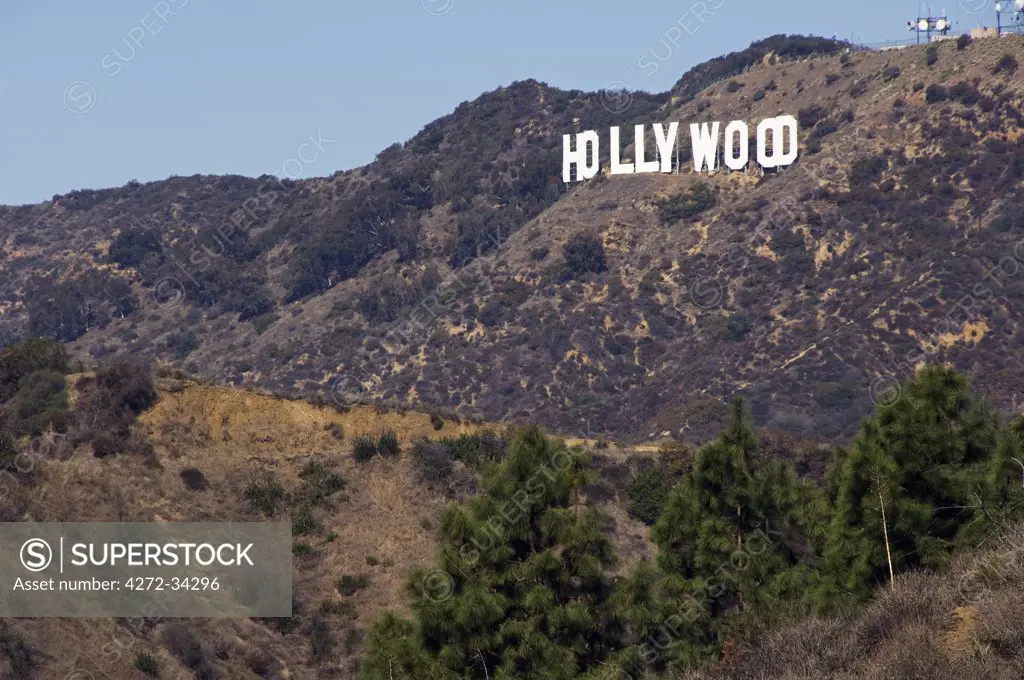 USA, California, Los Angeles. Hollywood Hills - the Hollywood Sign.