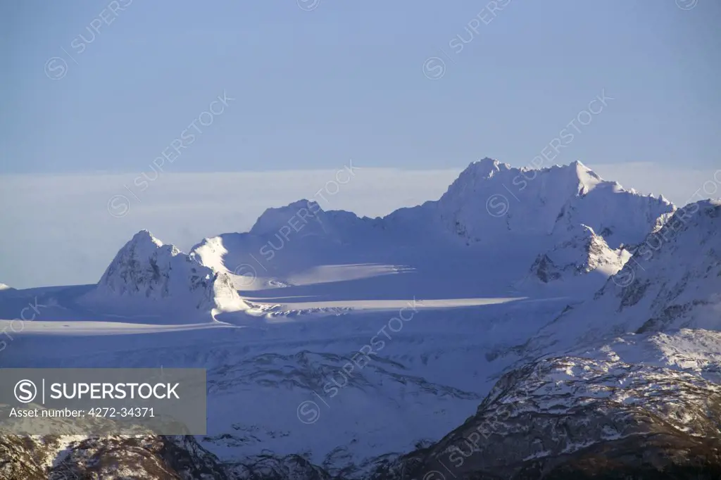 USA, Alaska. The Dixon Glacier as viewed from mile 15 of East Road near Homer.