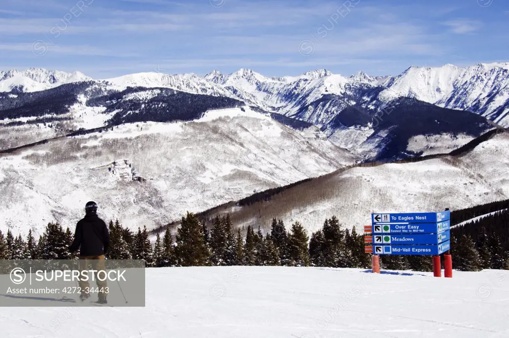 USA, Colorado, Vail Ski Resort and the Gore mountains