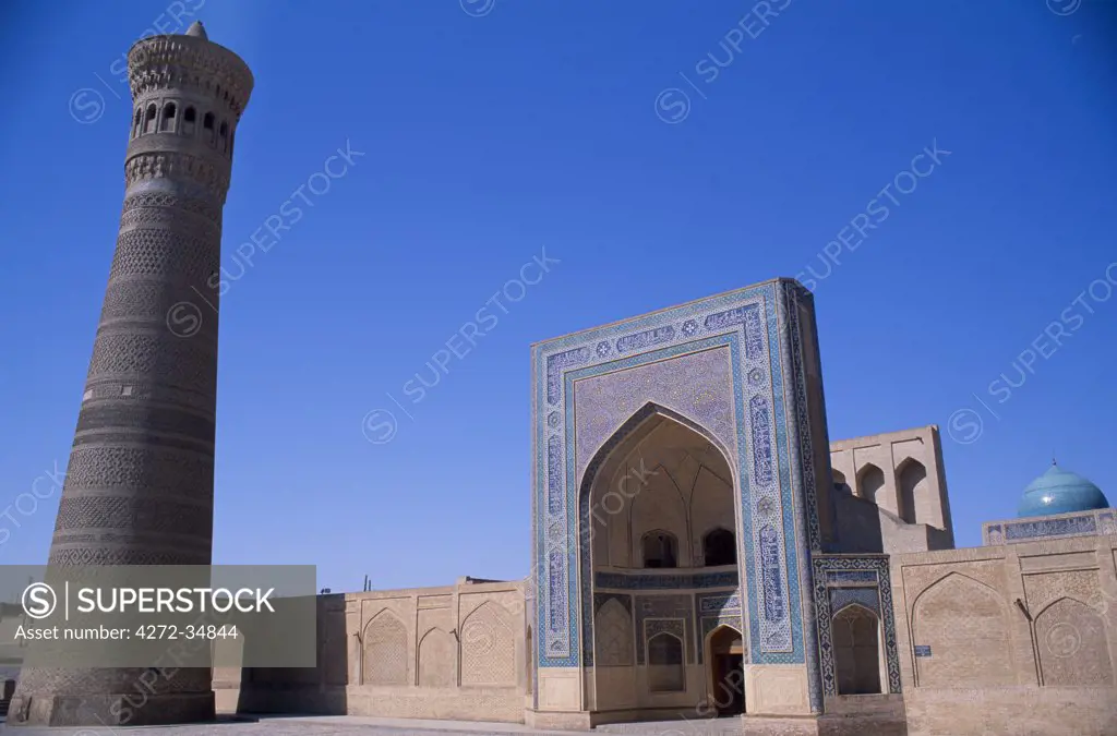 The Kalan complex, the minaret dates to 1127 AD.  Built during the reign of the Kharakhanid ruler Arslan Khan Muhammed.