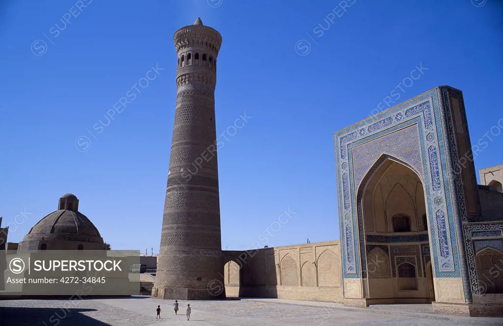 The Kalan complex, the minaret dates to 1127 AD.  Built during the reign of the Kharakhanid ruler Arslan Khan Muhammed.Kalam Complex , Bukhara