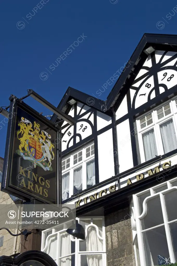 UK, North Wales; Llandudno. Pub sign and half timbered pub in the Victorian seaside town of Llandudno