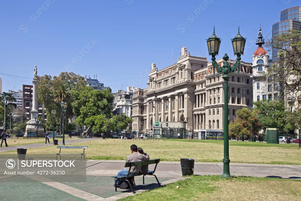 Plaza Lavalle with the Supreme Court, Palacio de Tribunales, in the background.  The cornerstone of this Greco-Roman architectural style building was laid in 1904.