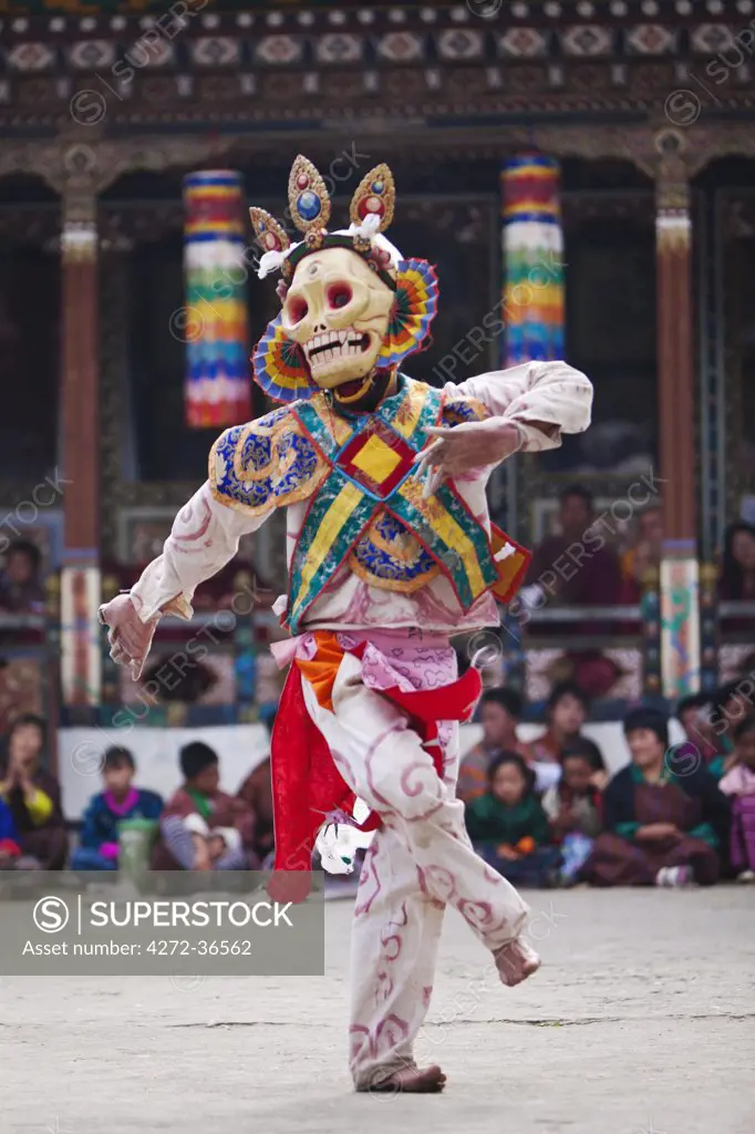 Dance of the Skeletons at the Tamshingphala Choepa festival in Bumthang.