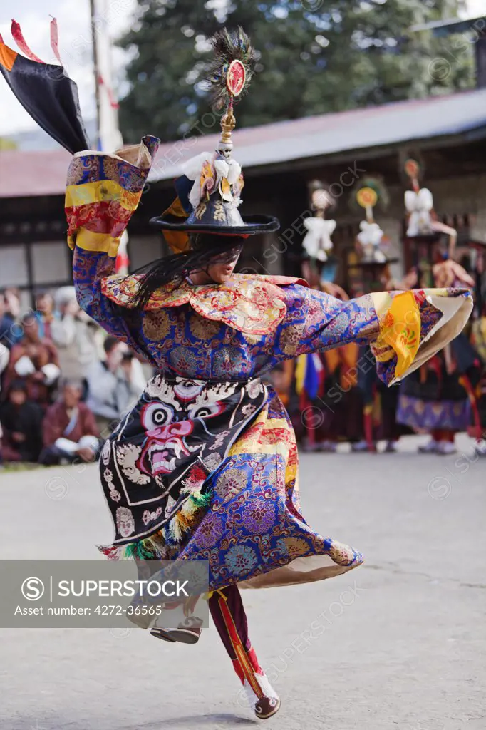 A Black Hat dancer at the Tamshingphala Choepa festival in Bumthang.