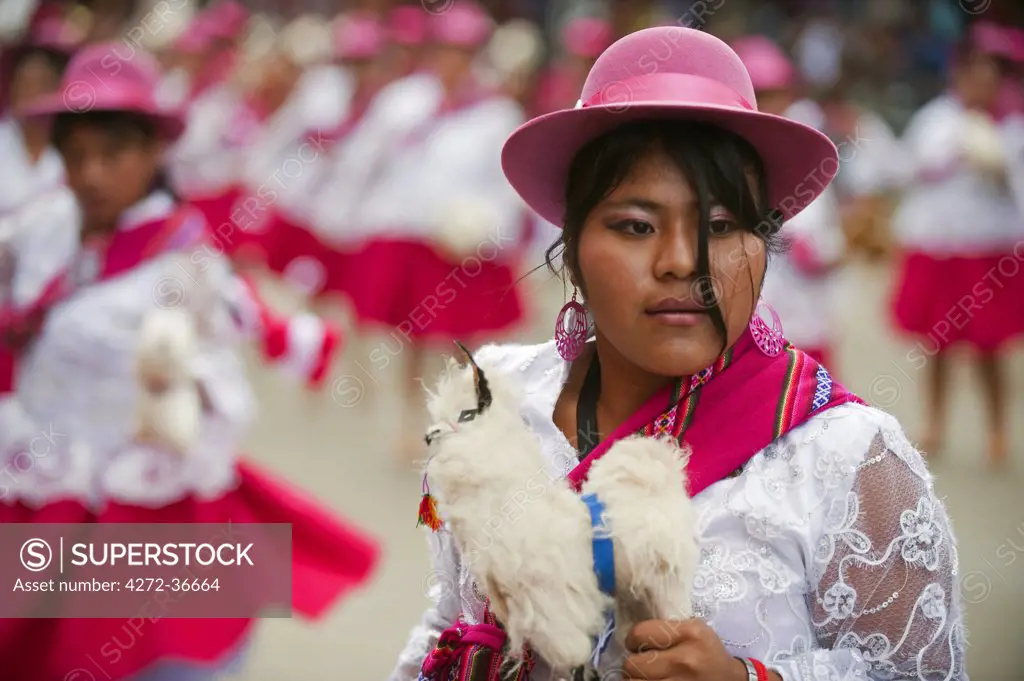 South America, Bolivia, Oruro, Oruro Carnival, Women in procession