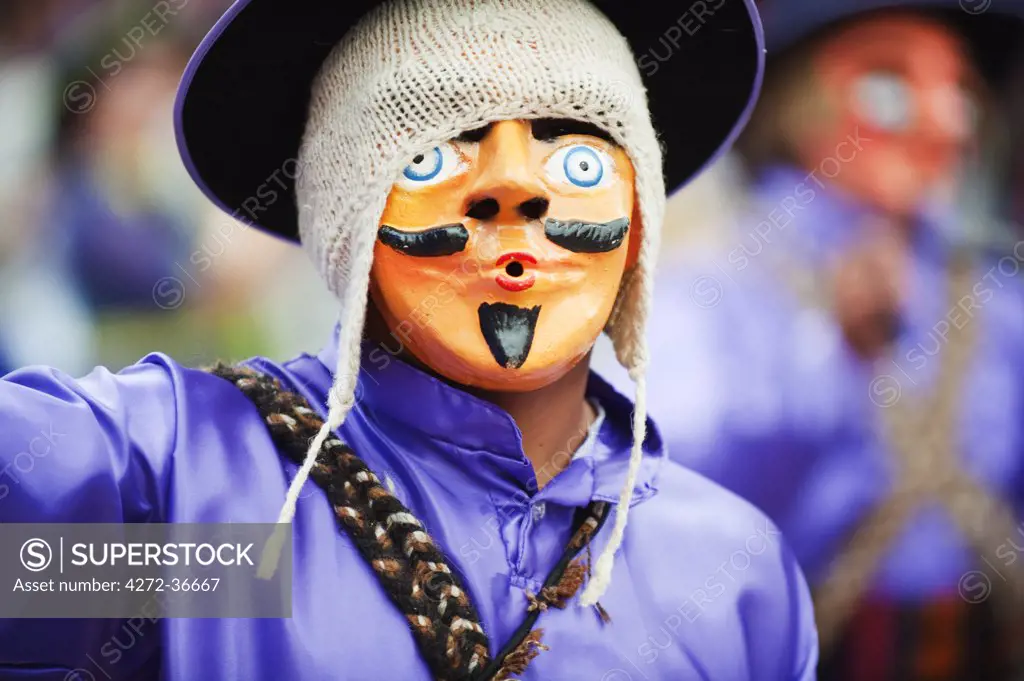 South America, Bolivia, Oruro, Oruro Carnival, Man in costume