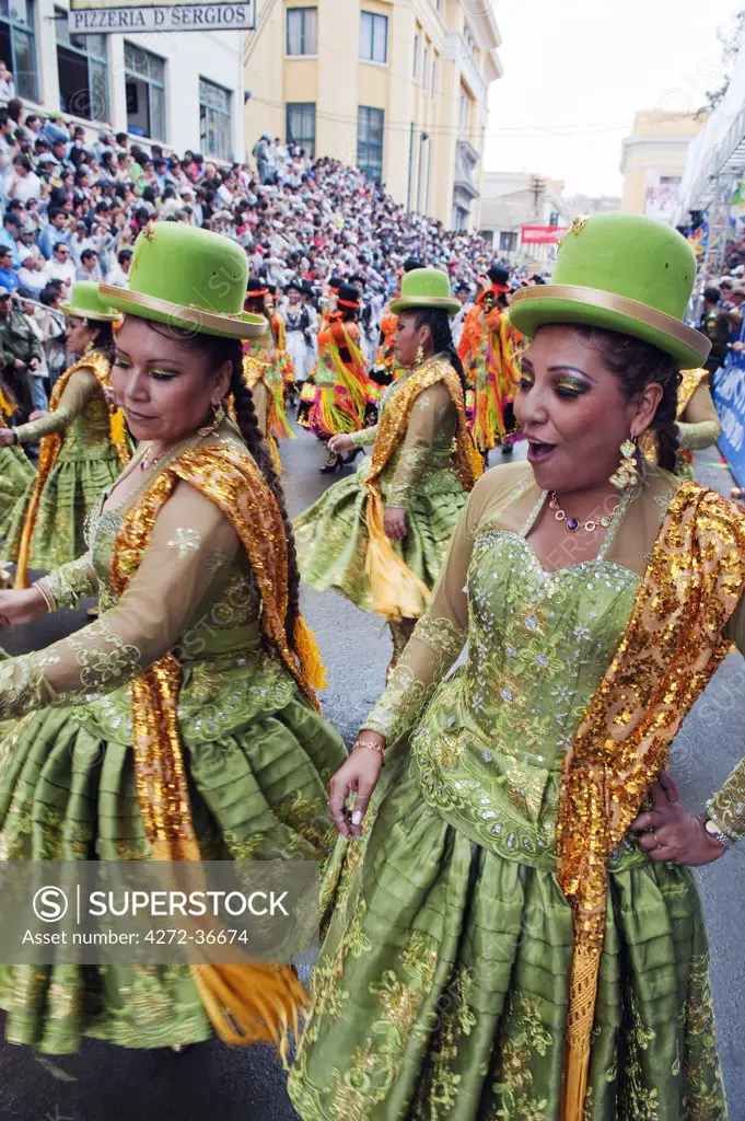 South America, Bolivia, Oruro, Oruro Carnival,  Women in procession