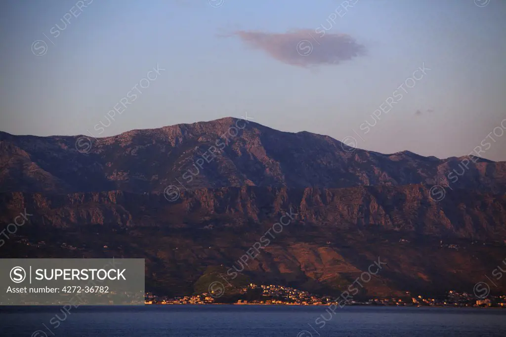 Croatia, Split, Central Europe. Mountains seen from the sea in the regions of Split