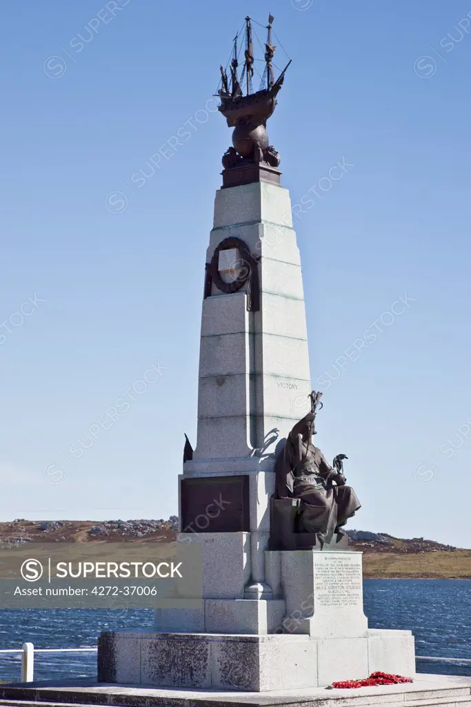 The Battle of Falklands 1914 memorial which was erected to commemorate the destruction of a German Naval Squadron by the British Navy on 8th December 1914.