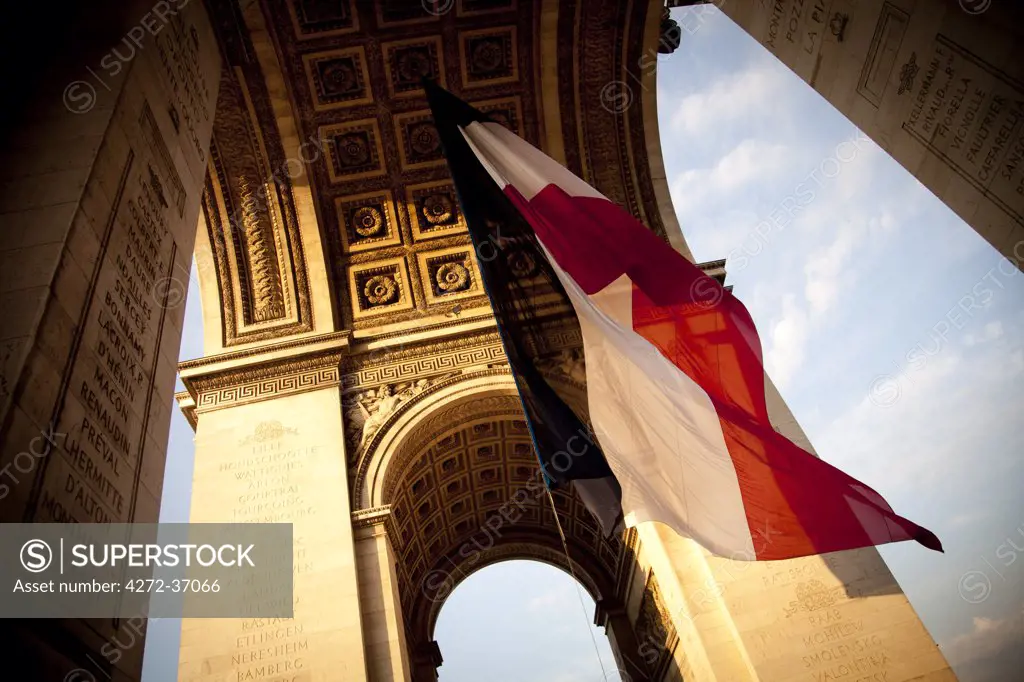 Arc de Triomphe, Place Charles-de-Gaulle, Axe historique, Paris, France, Europe