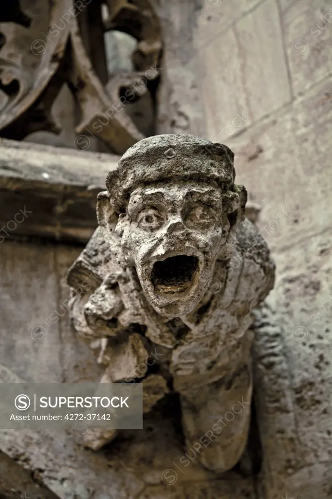 Stone sculpture in the Neues Rathaus, New City Hall, Munich, Bavaria, Germany, Europe