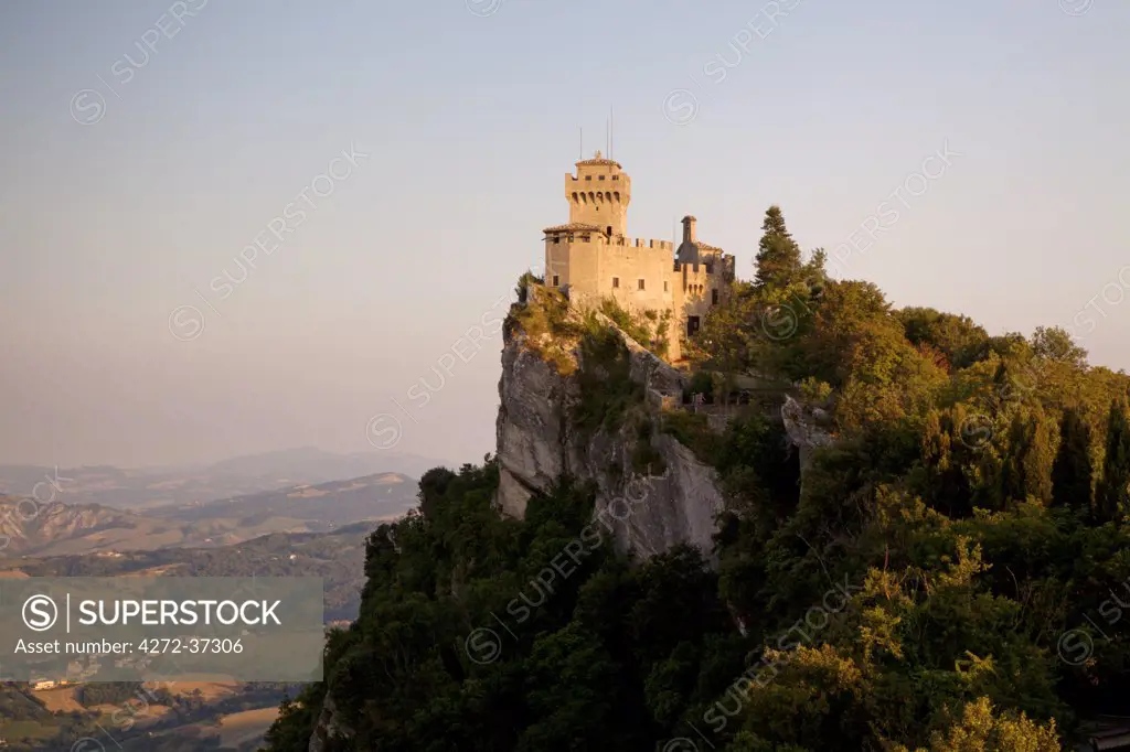 Europe, San Marino. Torre Cesta, one of the three historic towers on Monte Titano. UNESCO