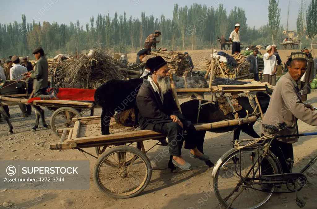 Donkey carts remain a popular means of transport for rural Uigurs coming to Kashgar's famous Sunday Market