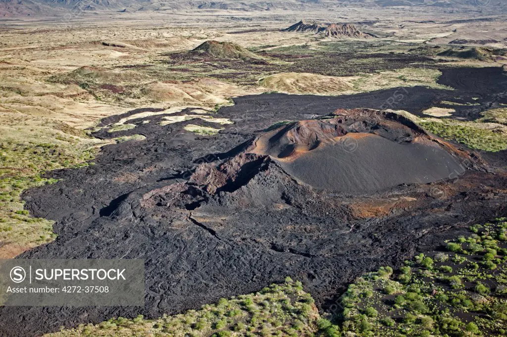 Andrews Volcano situated on the Barrier the inhospitable volcanic ridge that divides Lake Turkana from the Suguta Valley to the south of the lake