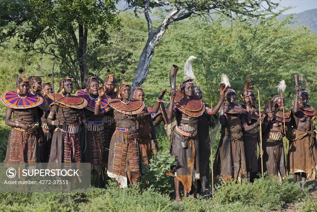 Pokot women singing during a Sapana ceremony