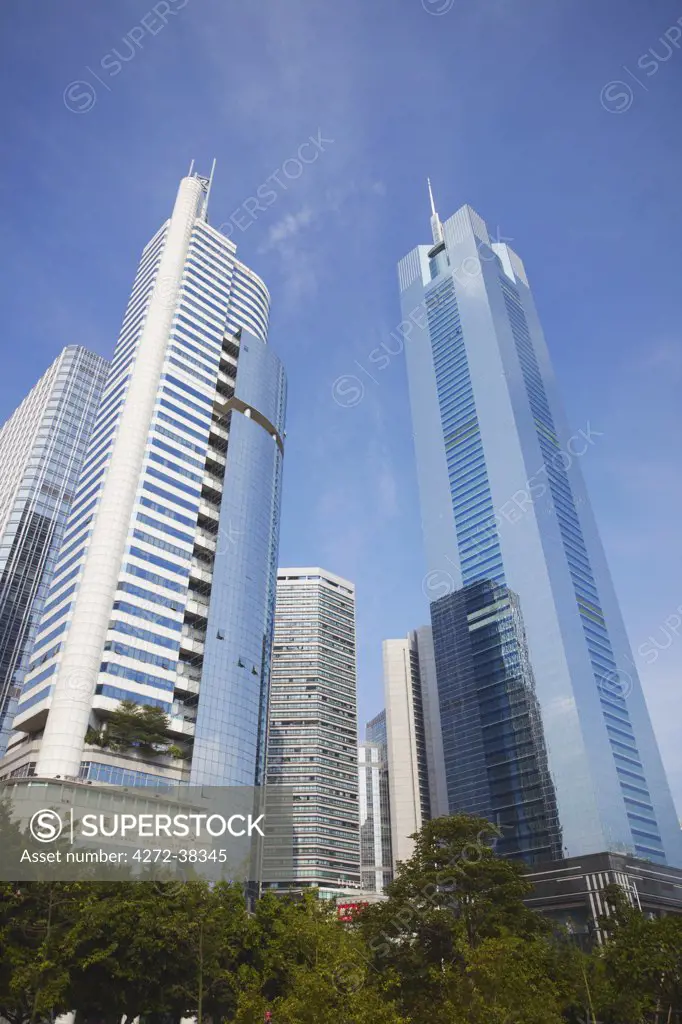 CITIC Plaza and skyscrapers,Tianhe, Guangzhou, Guangdong Province, China